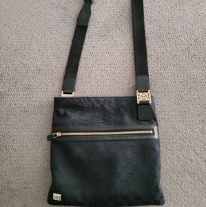 All black Authentic Gucci crossbody